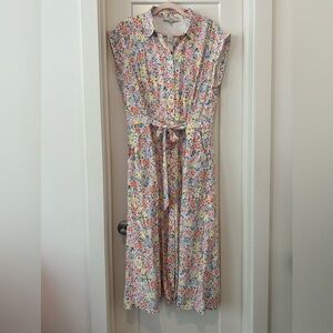LOFT Tie-Front Floral Dress